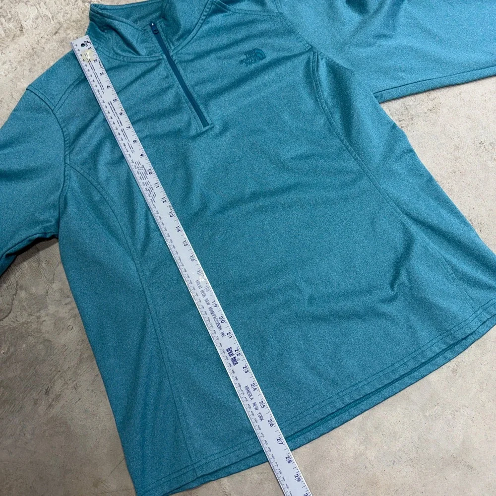 The North Face Womens Teal Quarter Zip Pullover Fleece Jacket Size XXL - Picture 2 of 7